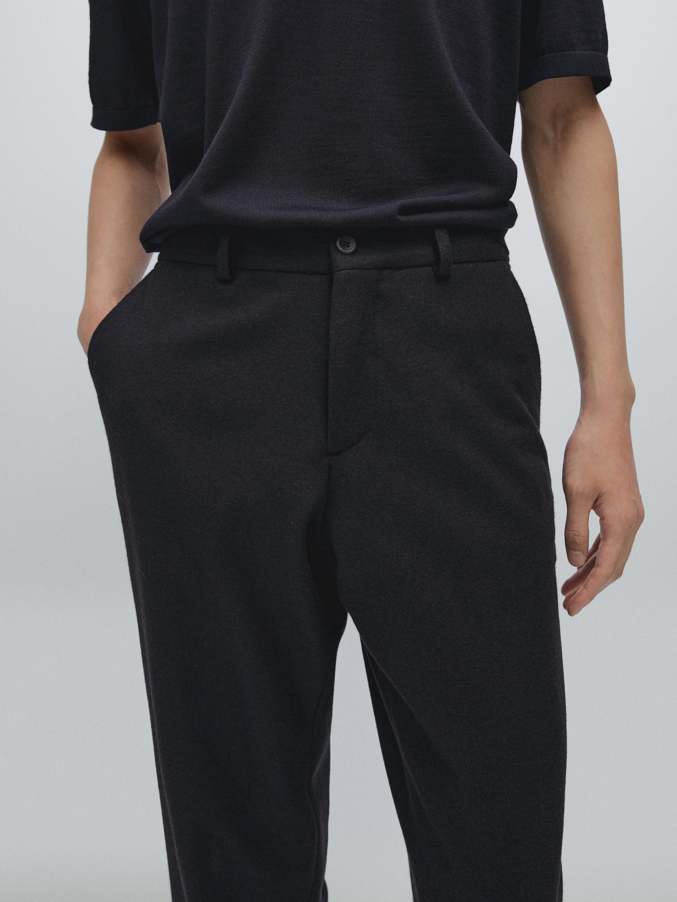 Wool blend trousers